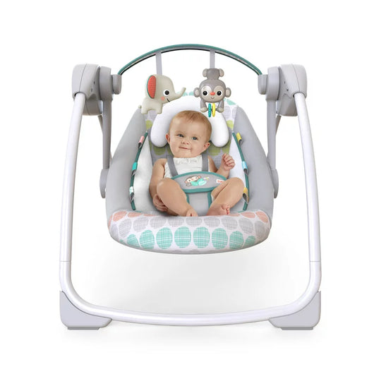 Bright Starts Whimsical Wild Portable Compact Baby Swing with Taggies, Unisex, Newborn and up**New in Box**