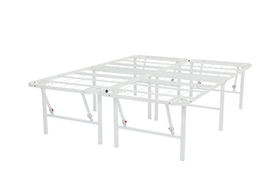 Mainstays 18" High Profile Foldable Steel Queen Platform Bed Frame, White- NEW IN BOX!!!