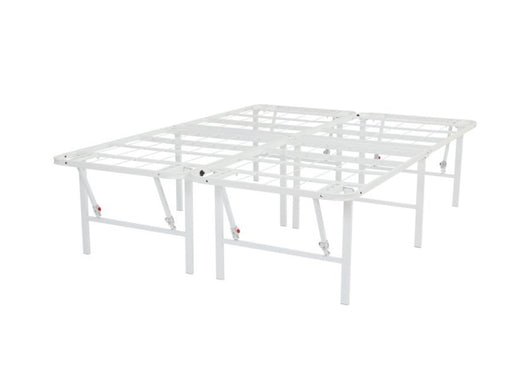 Mainstays 18" High Profile Foldable Steel Queen Platform Bed Frame, White- NEW IN BOX!!!