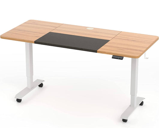 Monomi Electric Standing Desk, 55 x 28 inches Height Adjustable Desk, Ergonomic Home Office Sit Stand Up Desk with Memory Preset Controller (Natural Top/White Frame)- NEW IN BOX!!!!