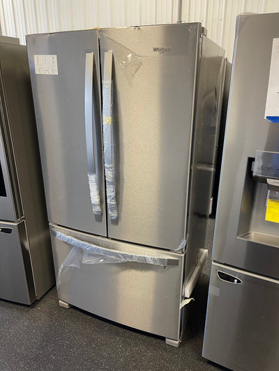 Whirlpool  25.2-cu ft French Door Refrigerator with Ice Maker (Fingerprint Resistant Stainless Steel) ENERGY STAR- new - scratch and dent unit