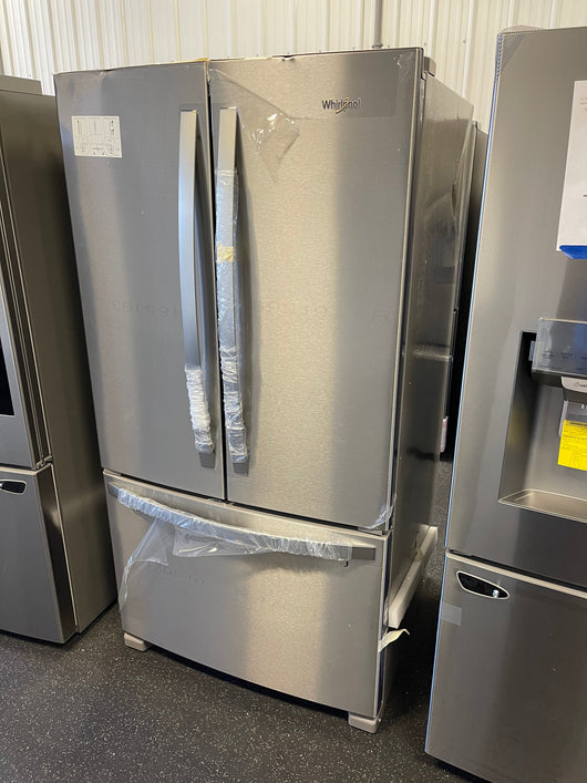 Whirlpool  25.2-cu ft French Door Refrigerator with Ice Maker (Fingerprint Resistant Stainless Steel) ENERGY STAR- new - scratch and dent unit