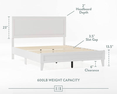 Edenbrook Delta - Wooden bed platform, Twin Size, White! (TWIN)  -Brand new in the box