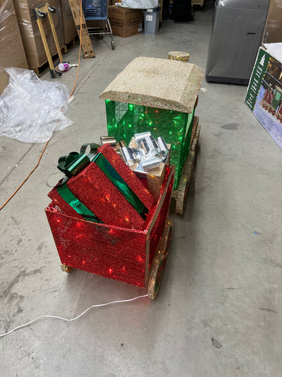 68” Holiday Twinkling Glitter Train Set w/ Lights!! NEW AND ASSEMBLED (COMES IN 2 PIECES OUT OF BOX)!!