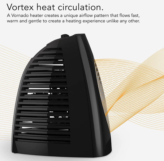 Vornado MVH Vortex Heater with 3 Heat Settings, Adjustable Thermostat, Tip-Over Protection, Auto Safety Shut-Off System, Whole Room, Black- NEW IN BOX!!!