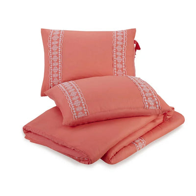 The Pioneer Woman Coral Cotton Eyelet 4-Piece Comforter Set, Full / Queen**New**
