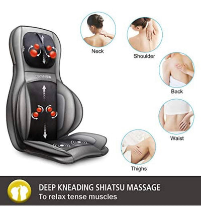 Comfier Shiatsu Neck & Back Massager – 2D/3D Kneading Full Back Massager with Heat & Adjustable Compression, Massage Chair Pad for Shoulder Neck and Back Full Body**New in Box**