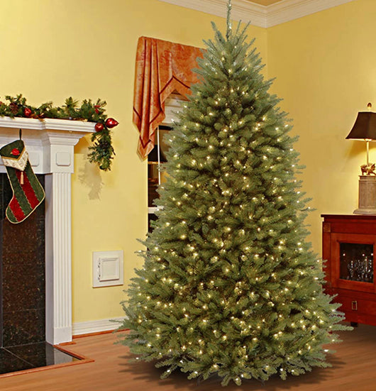 National Tree Company Pre-Lit Artificial Full Christmas Tree, Green, Dunhill Fir, Dual Color LED Lights, Includes PowerConnect and Stand, 6.5 Feet- new in box