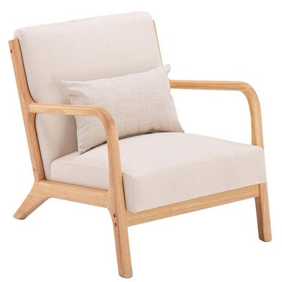 Ktaxon Mid-Century Accent Fabric Chair Fabric Single Sofa Beige!  -Brand new & Assembled