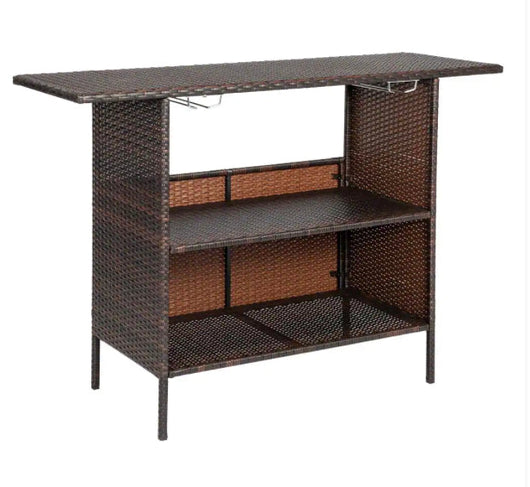 Rectangular Rattan 55 in. H Outdoor Bar Table with Cup Holders- NEW IN BOX!!!