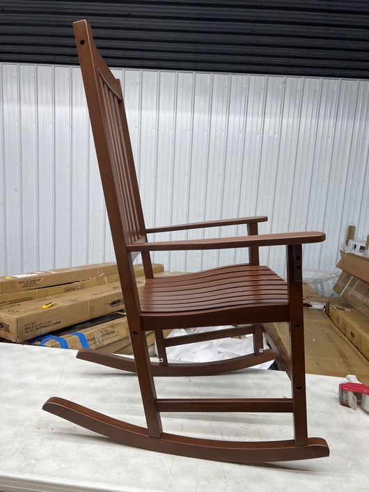 Alston Solid Wood Outdoor Rocking Chair, Natural Brown!! NEW AND ASSEMBLED!!