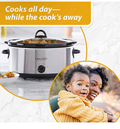 Crock-Pot 7-Quart Oval Manual Slow Cooker | Stainless Steel (SCV700-S-BR)**New in box**
