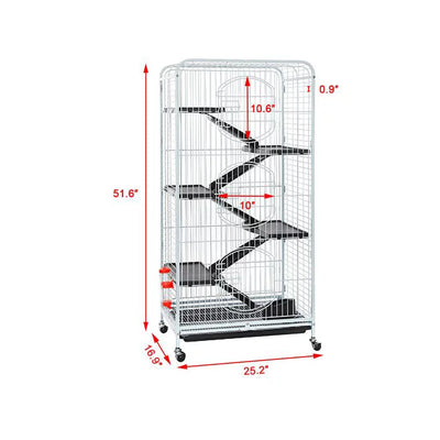 Yaheetech 52" 6 Level Indoor Ferret and Small Animal Cage, White**New in box**