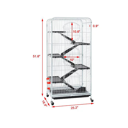 Yaheetech 52" 6 Level Indoor Ferret and Small Animal Cage, White**New in box**