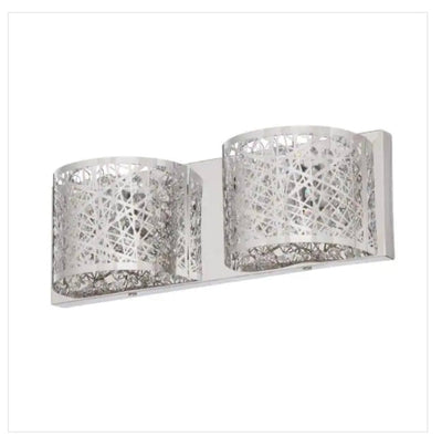 Home Decorators Collection Carterton 2-Light Chrome Vanity Light with Crystal Accents**New in Box**