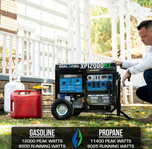 DuroMax XP12000HX Dual Fuel Portable Generator-12000 Watt Gas or Propane Powered Electric Start w/CO Alert, 50 State Approved, Blue- new in box