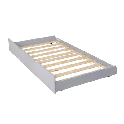 Walker Edison Furniture Company Grey Solid Wood Twin Trundle Bed Frame (Trundle Unit Only)**New in box**