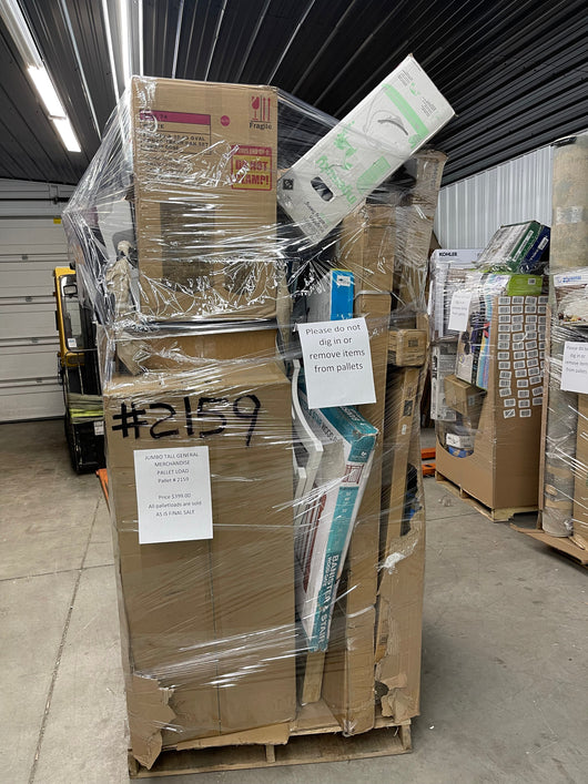 Jumbo huge liquidation pallet- over 7 ft tall ! Pallet number 2159