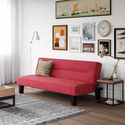 DHP Kebo Futon with Microfiber Cover, Red**New and assembled**