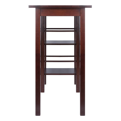 Winsome Wood Egan Breakfast Kitchen Island with Shelves, Walnut Finish**New in Box**