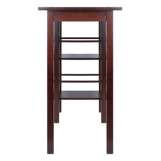 Winsome Wood Egan Breakfast Kitchen Island with Shelves, Walnut Finish**New in Box**