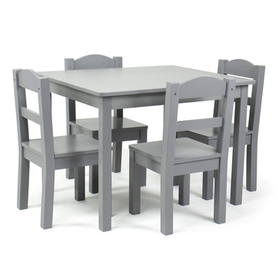 Humble Crew Kids Wood Table and 4 Chair Set, Grey**New in box**