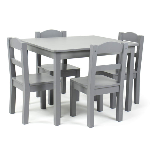 Humble Crew Kids Wood Table and 4 Chair Set, Grey**New in box**