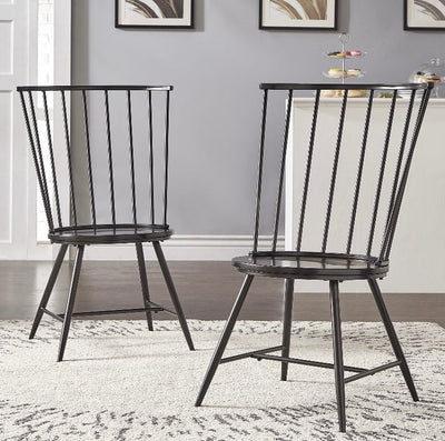Weston Home Lydford High Back Windsor Dining Chairs, Set of 2, Black!! NEW IN BOX!!