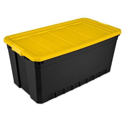 Sterilite Plastic 50 Gallon Stacker Tote, Yellow Lily Single**New**