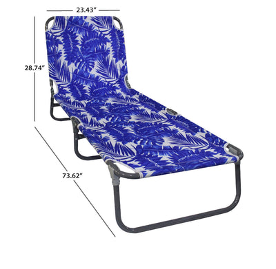 Mainstays Folding Oversize Backpack Beach Lounger Blue Palm **New**