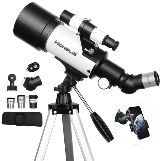 Telescope, 70mm Aperture 500mm Telescopes for Adults Astronomy & Kids Beginners, Fully Multi-Coated Travel Refractor Telescopes with Phone Adapter, Wireless Control, Astronomy Gift for Kids**New**