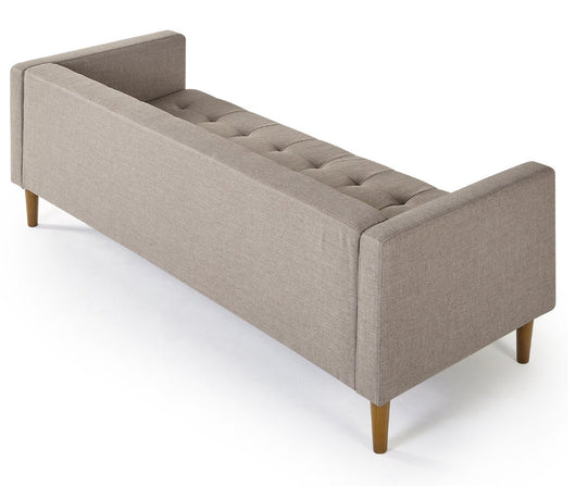 Zinus Woven Paths 73” Sofa, Oatmeal!! NEW AND ASSEMBLED!!