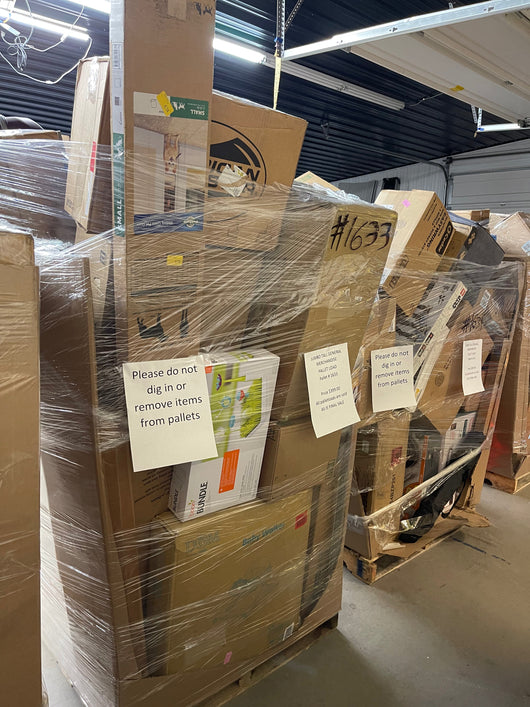 Jumbo huge liquidation pallet- over 7 ft tall ! Pallet number 1633