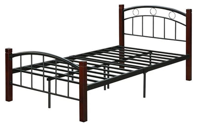 Hodedah Metal Queen, Mahogany Platform, Complete Bed- new in box