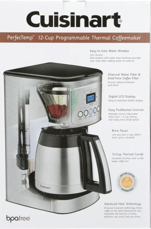 Cuisinart 12 Cup Programmable Thermal Coffeemaker, Silver- NEW, TESTED AND WORKS GREAT!!!