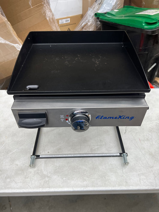 Flameking Flat Top Cast Iron Griddle for Table Top/Wall Mounted/Floor Stand!! LIGHTLY USED USED ONCE, VERY CLEAN MINOR DAMAGE ON GRIDDLE TOP(PHOTO SHOWN)!!