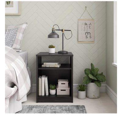 Mainstays Classic Nightstand, Black Oak