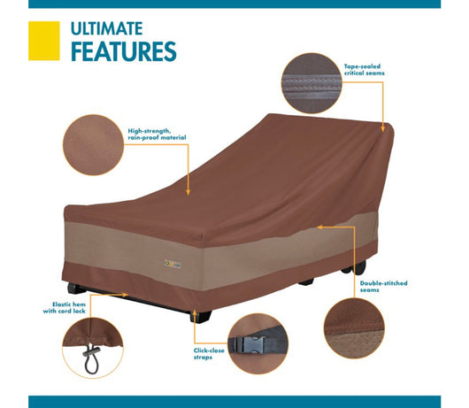 Duck Covers Ultimate Waterproof 74 Inch Patio Chaise Lounge Chair Cover- NEW IN BAG!!!