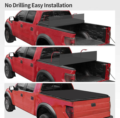 oEdRo Soft Tri-Fold Truck Bed Tonneau Cover Compatible with 2009-2023 Dodge Ram 1500 (Inclu. Classic & New), Fleetside 5.6 Ft Bed w/o Ram Box!! NEW IN BOX!!
