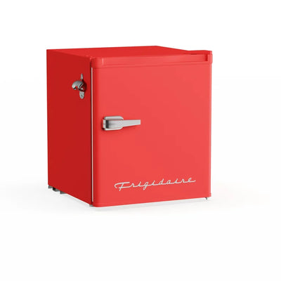 Frigidaire, 1.6 Cu ft Retro Dry Erase Compact Refrigerator With Side Bottle Opener, (EFR177), Red**Used very few time, small dent and missing bottle opener**