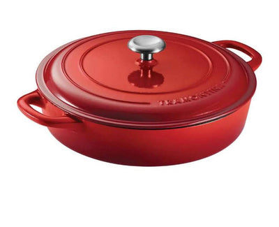 Tramontina 4-quart Covered Enameled Cast Iron Braiser – RED- NEW IN BOX!!!