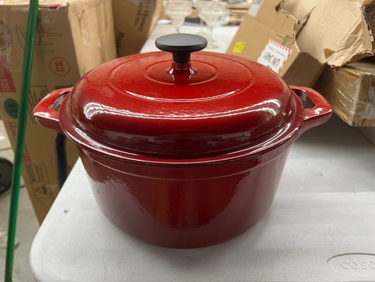 Tramontina Enameled Cast Iron 6.5 Quart Round Dutch Oven, Red!! NEW OUT OF BOX, MINOR CHIPS FROM SHIPPING!!