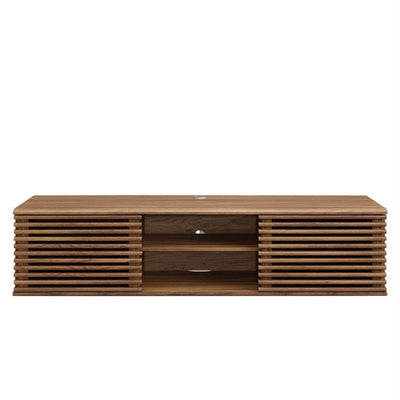 Modway Render 60" Wall-Mount Media Console TV Stand Walnut**New in Box**