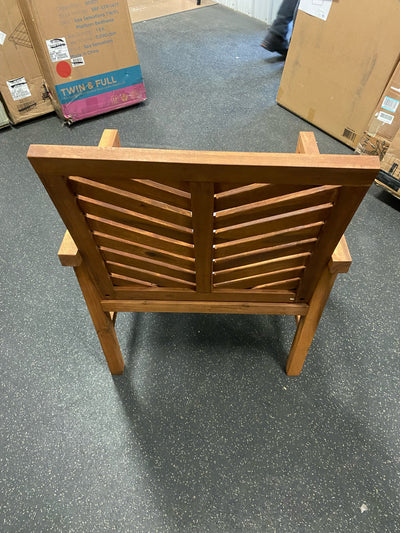 Walker Edison Brown Acacia Wood Outdoor Patio Lounge Chair- NEW AND ASSEMBLED!!!