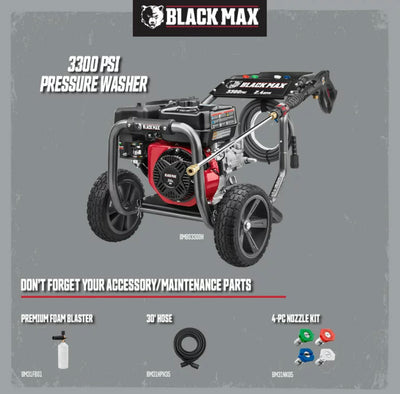 Black Max 3300 PSI Gas Pressure Washer, 212cc OHV Engine- NEW IN BOX!!!!