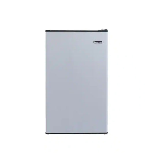 Magic Chef 4.4 cu. ft. Mini Fridge in Stainless Look!! NEW MINOR DENTS FROM SHIPPING, TESTED WORKS GREAT!!
