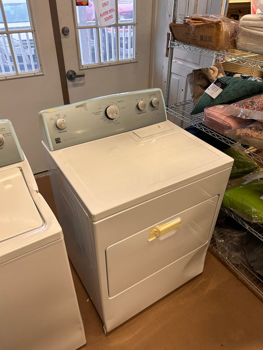 Kenmore Front Load Electric Dryer with Wrinkle Guard and 7.0 Cubic Ft. Total Capacity, White!  -Brand new never used but is dented from shipping, photos shown. (Front left edge is tape over to keep closed)