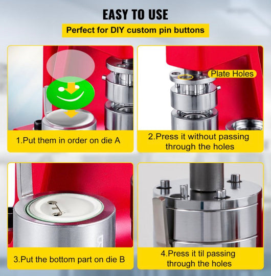 VEVOR Button Maker 1 inch Button Badge Maker 25 MM Pins Punch Press Machine 500 PCS Free Button Parts + Circle Cutter- NEW IN BOX!!!!