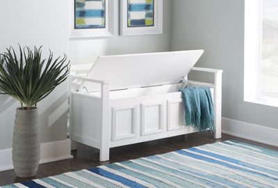 Linon Laredo Storage Bench, White- NEW IN BOX!!!