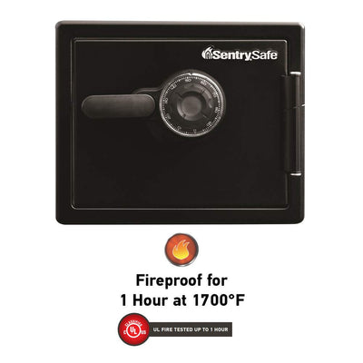 SentrySafe Fireproof and Waterproof Steel Home Safe with Dial Combination Lock, Secure Documents, Jewelry and Valuables, 0.82 Cubic Feet, 13.7 x 16.3 x 19.3 Inches, SFW082CTB**New,missing keys but still works fine with combination**
